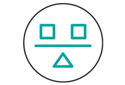 Balanced seesaw icon. 