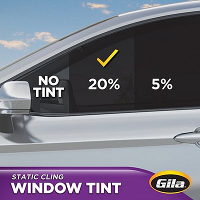 Gila® Static Cling 20% VLT Window Tint comparison on car window