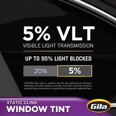 Gila® Static Cling 5% VLT Window Tint comparison
