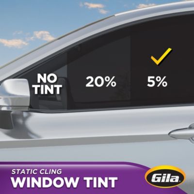 Gila® Static Cling 5% VLT Window Tint comparison on car window