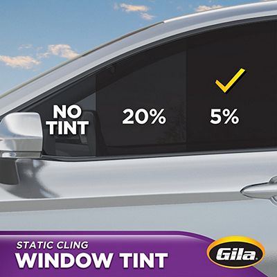 Gila® Static Cling 5% VLT Window Tint comparison on car window