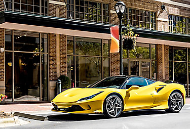 Automotive film on yellow sports car 