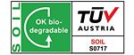 Certification logo for TUV Austria for biodegradability and compostability in the soil