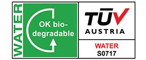Certification logo for TUV Austria, for biodegrability and compostability in the water