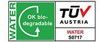 Certification logo for TUV Austria, for biodegradability and compostability in the water