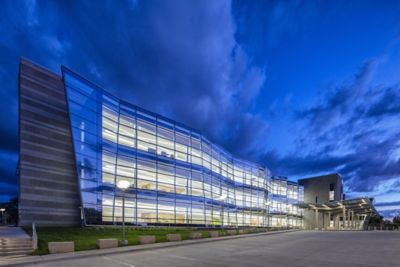 colorful glass facade windows