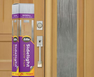 Gila Waterfall Sidelight Window Film on a front door sidelight.