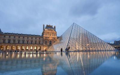 lighted up Louvre Pyramid