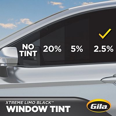 Gila® XTREME LIMO BLACK Tint comparison on car window