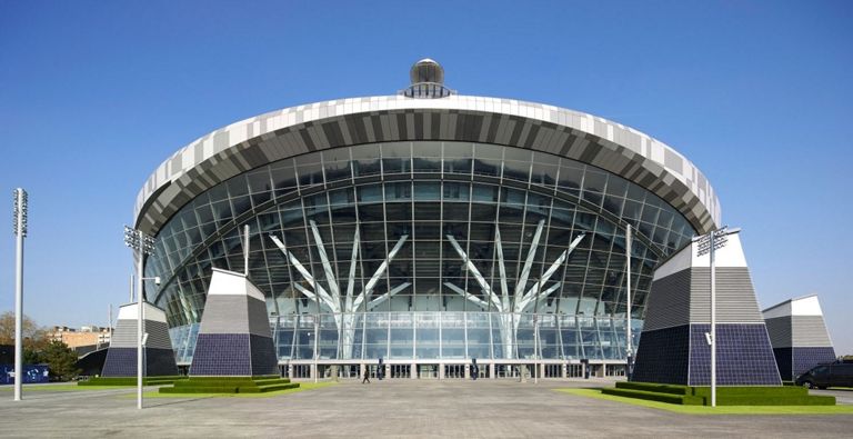 high glass facade building 